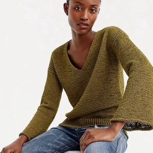 J. Crew flare sleeve swing sweater in Olive Green size M